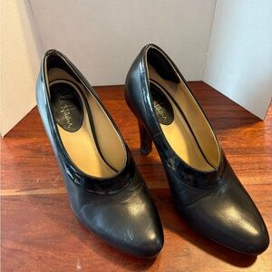 Cole Haan WMN Sz 6.5B Nike Air Technology Women Black Leather HEELS PUMPS Shoes
